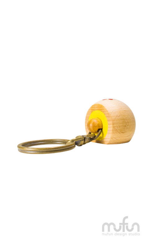 Wooden Mung Bean Pastry Keychain<br>原木 綠豆凸 鑰匙圈:圖片 3