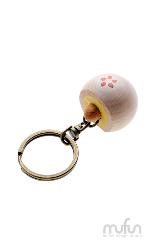 Wooden Mung Bean Pastry Keychain<br>原木 綠豆凸 鑰匙圈