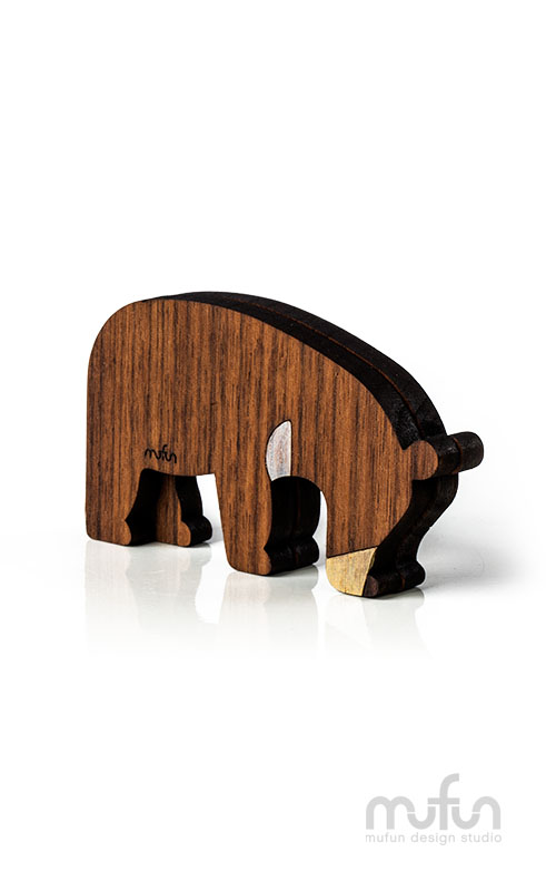 Phubber Phone Stand-Black Bear<br>低頭族胡桃木手機架-黑熊