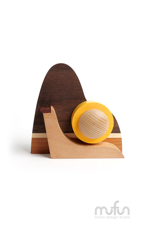 Sunrise-Shaped Tape Dispenser-Walnut<br>日出膠台-滿山胡桃:圖片 2