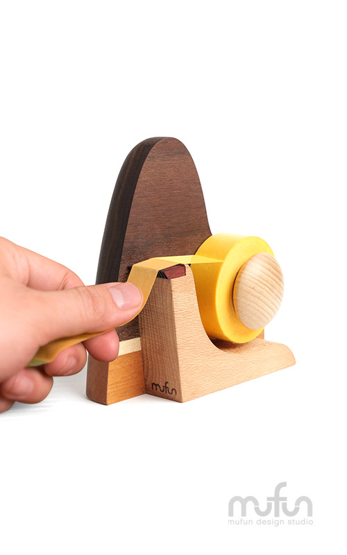 Sunrise-Shaped Tape Dispenser-Walnut<br>日出膠台-滿山胡桃:圖片 3