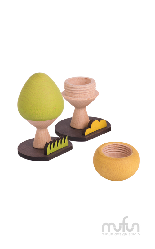 Tree-Shaped Salt and Pepper Shaker-Forest<br>小樹調味罐-森林組:圖片 2
