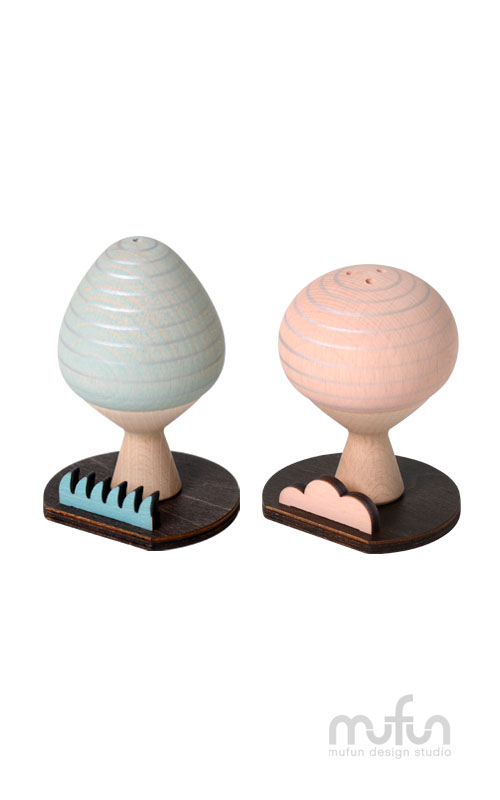 Tree-Shaped Salt and Pepper Shaker-Snow<br>小樹調味罐-雪花組:圖片 2
