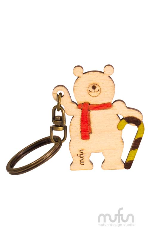 Christmas<br>Polar Bear (Crutch)<br>北極熊(拿拐杖)餅乾鑰匙圈:圖片 3